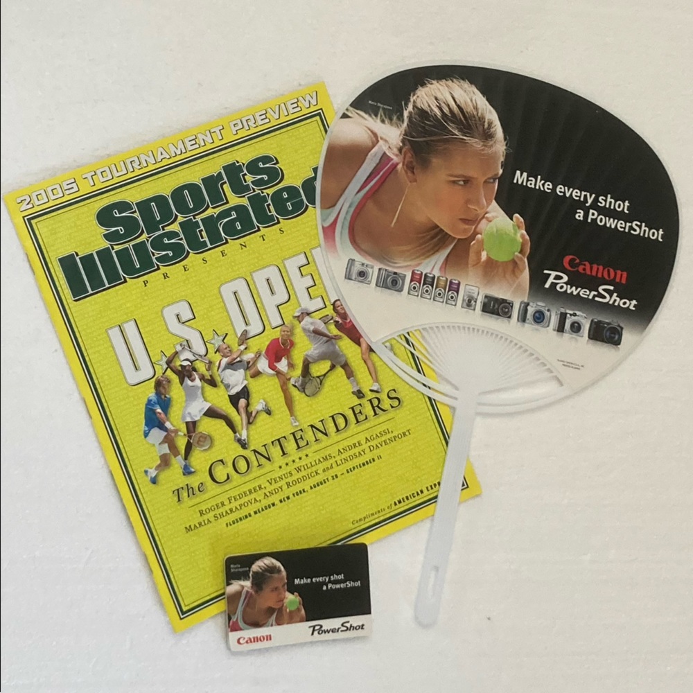 Canon Promotional Fan, Map, Flyer. U.S. Open. Maria Sharapova. MTA NYC map.